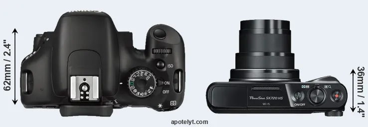 Compare 550D versus SX720 top