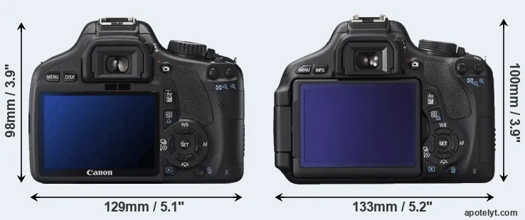 Comparison 550D or T3i rear
