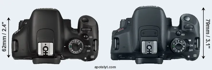 Compare 550D versus T5i top