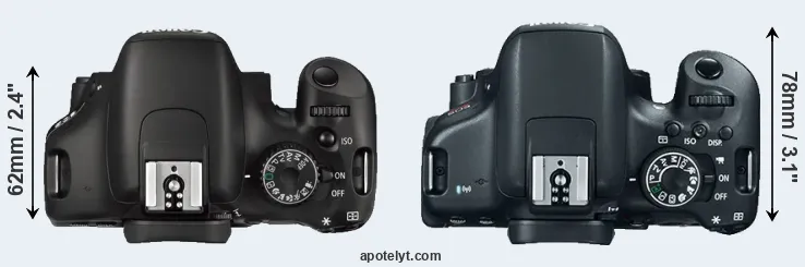 Compare 550D versus T6i top