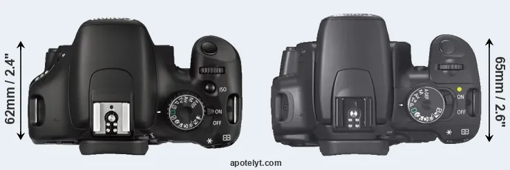 Compare 550D versus XTi top