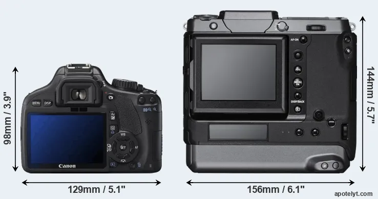 Comparison 550D or GFX 100 rear