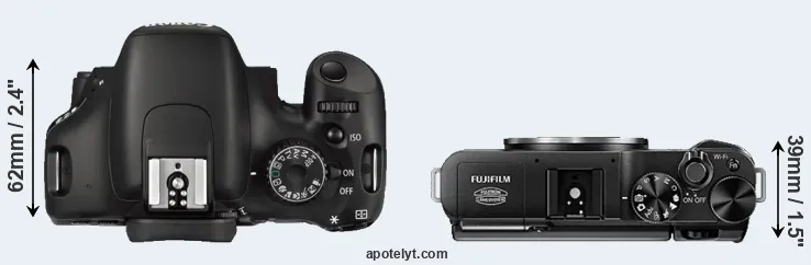 Compare 550D versus X-A1 top
