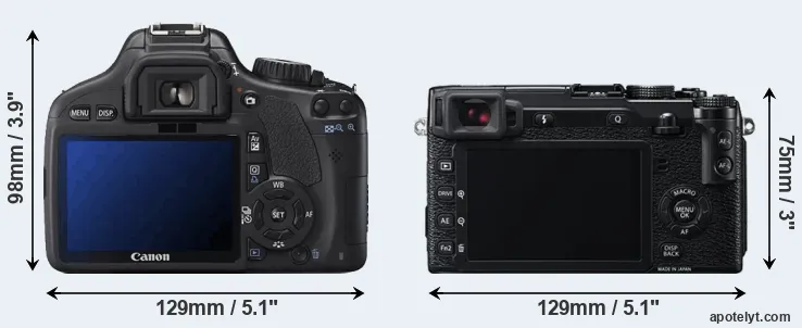 Comparison 550D or X-E2 rear