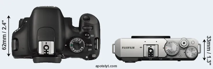 Compare 550D versus X-E4 top