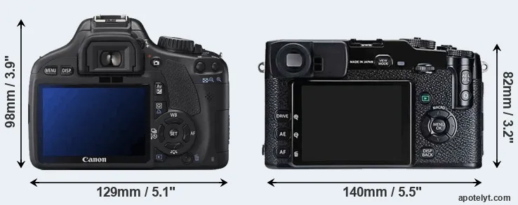 Comparison 550D or X-Pro1 rear