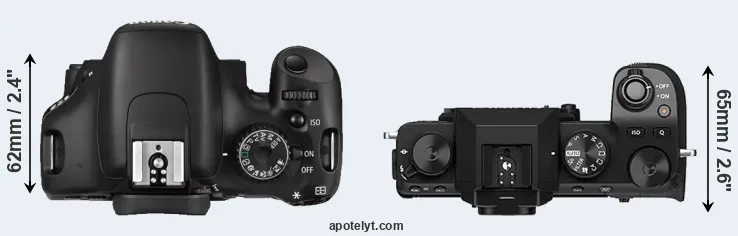 Compare 550D versus X-S10 top