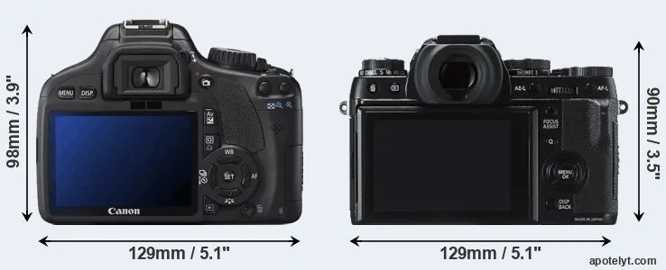 Comparison 550D or X-T1 rear