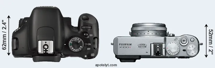 Compare 550D versus X100T top