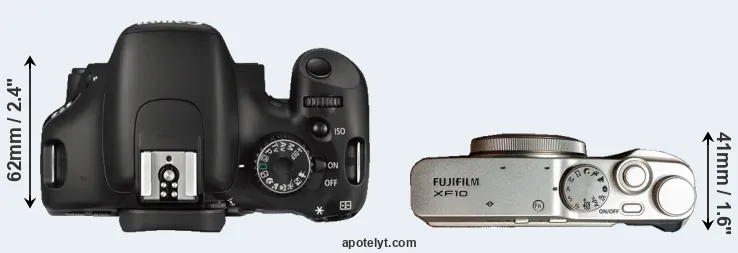 Compare 550D versus XF10 top