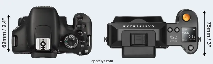 Compare 550D versus X2D 100C top