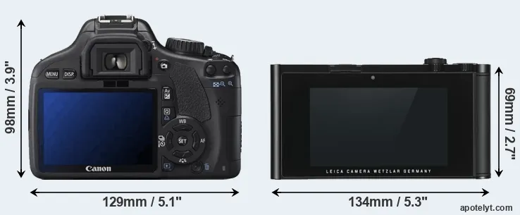 Comparison 550D or TL rear
