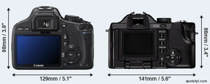 Comparison 550D or V-LUX 1 rear