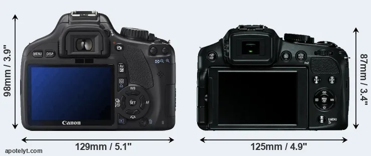 Comparison 550D or V-LUX 4 rear