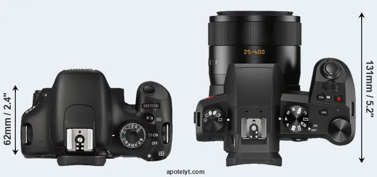 Compare 550D versus V-LUX 5 top