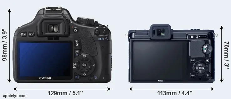 Comparison 550D or V1 rear
