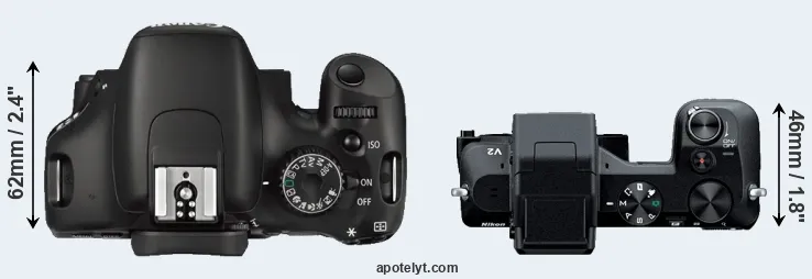 Compare 550D versus V2 top