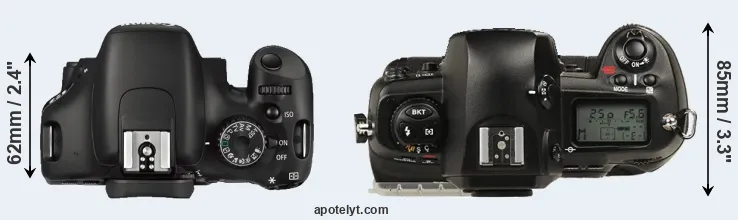 Compare 550D versus D1 top