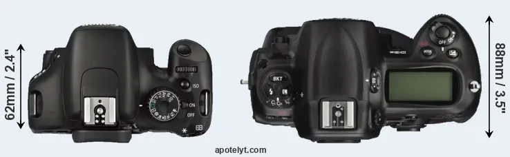 Compare 550D versus D3X top