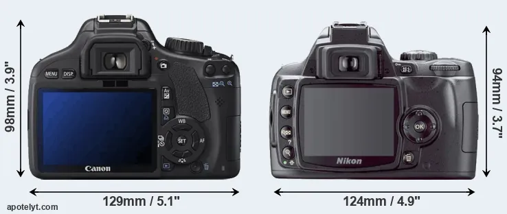 Comparison 550D or D40X rear