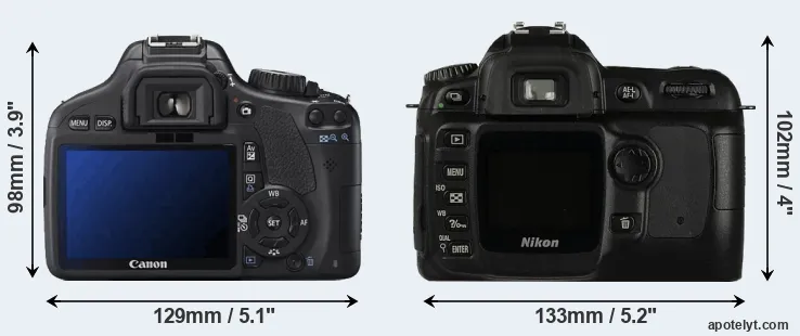 Comparison 550D or D50 rear