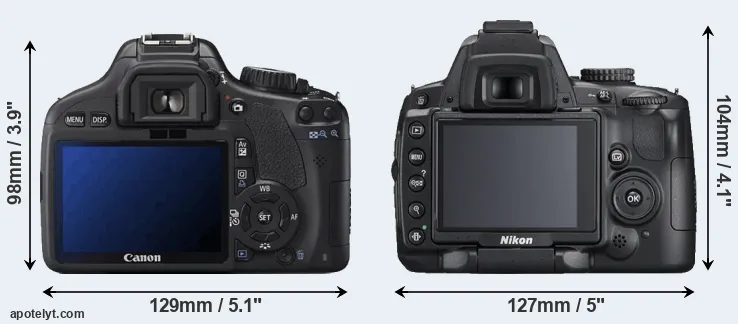Comparison 550D or D5000 rear