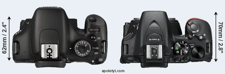 Compare 550D versus D5500 top