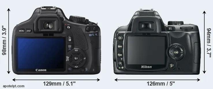 Comparison 550D or D60 rear