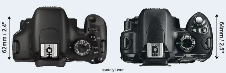 Compare 550D versus D60 top
