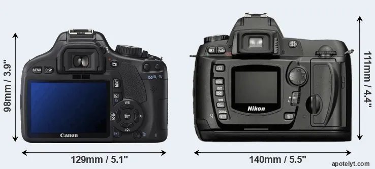 Comparison 550D or D70 rear