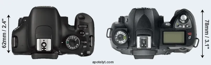 Compare 550D versus D70 top