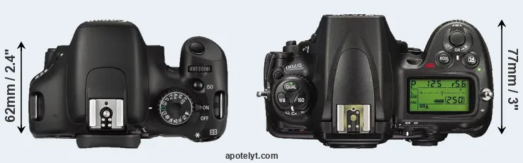 Compare 550D versus D700 top