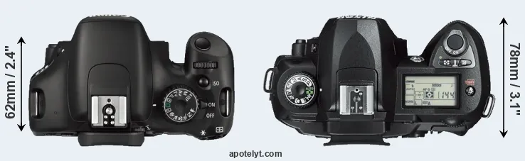 Compare 550D versus D70s top