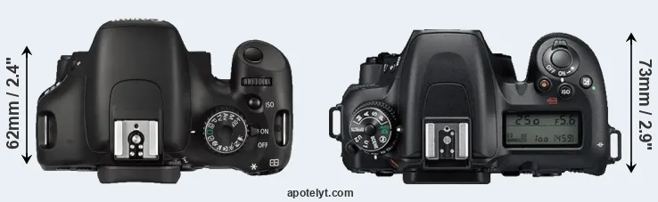 Compare 550D versus D7500 top