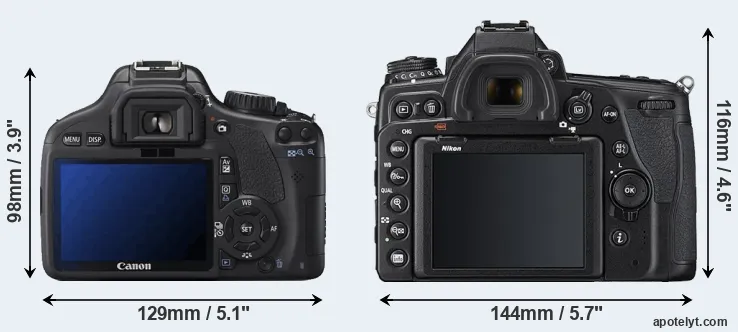 Comparison 550D or D780 rear