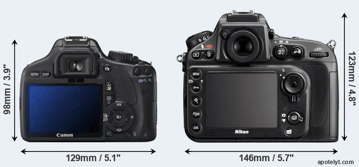 Comparison 550D or D800 rear