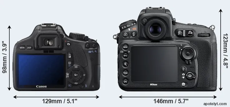 Comparison 550D or D810 rear