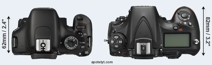 Compare 550D versus D810 top