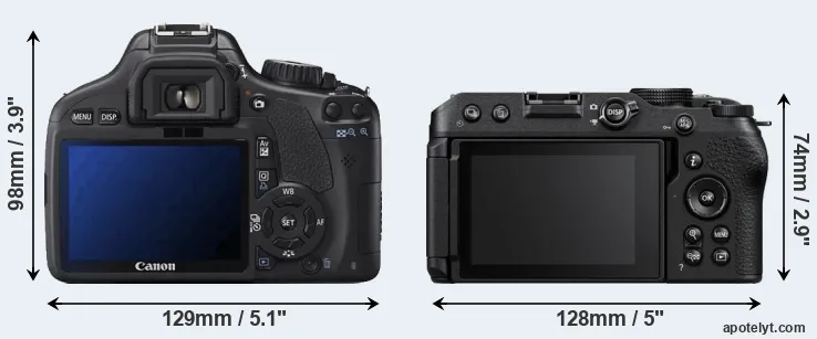 Comparison 550D or Z30 rear