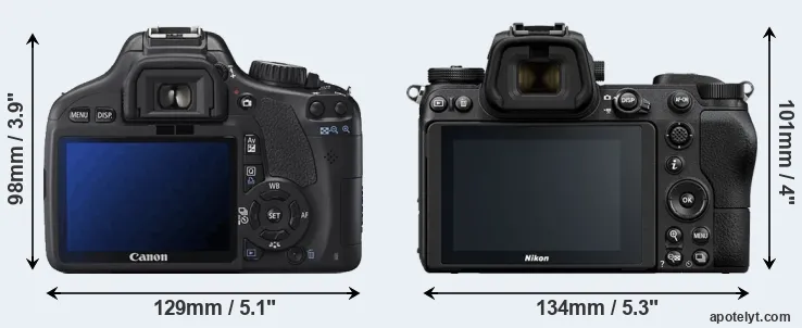 Comparison 550D or Z6 rear