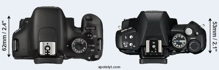 Compare 550D versus E-420 top