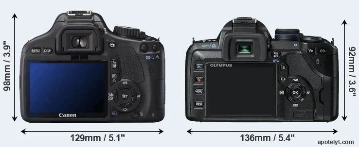 Comparison 550D or E-520 rear
