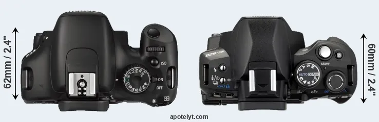 Compare 550D versus E-620 top