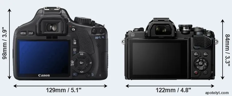 Comparison 550D or E-M10 III rear