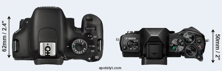 Compare 550D versus E-M10 III top