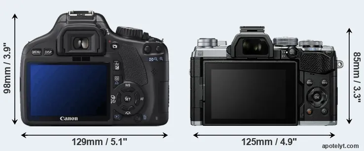 Comparison 550D or E-M5 III rear