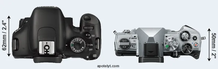 Compare 550D versus E-M5 III top