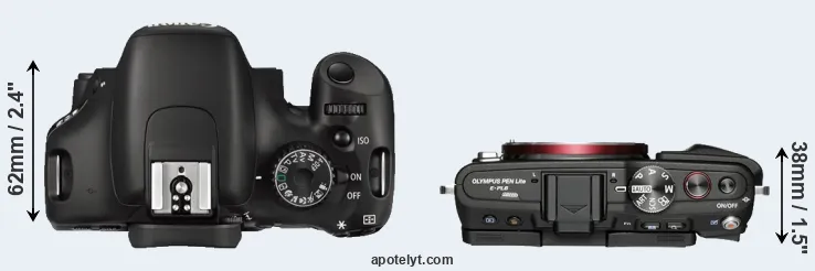 Compare 550D versus E-PL6 top