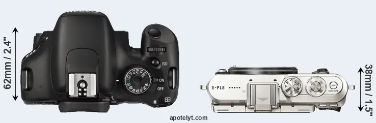 Compare 550D versus E-PL8 top