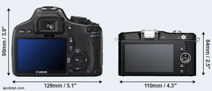 Comparison 550D or E-PM1 rear